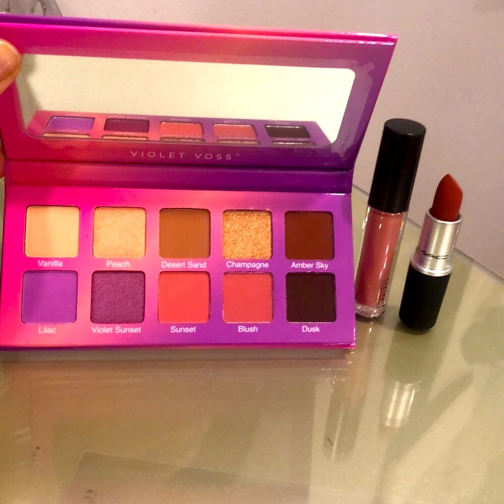 NEW in box MAC Lipglass, MAC Lipstick &  Violet Voss Eyeshadow Palette